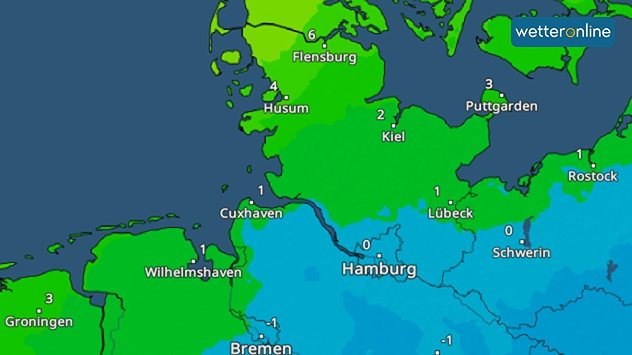 TemperaturRadar: Nordsee wärmt Küste und Festland