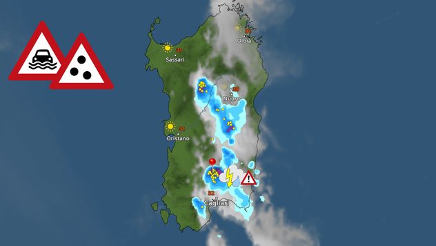 Forti temporali nella Trexenta in Sardegna