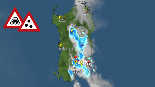 Forti temporali nella Trexenta in Sardegna
