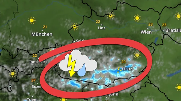 Schauer und Gewitter am Nachmittag im Süden Österreichs