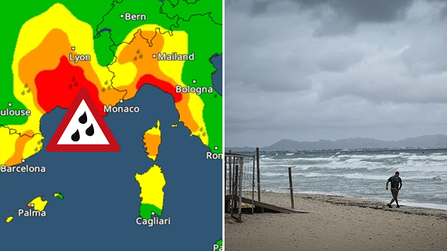 Hay una alerta meteorológica por lluvias intensas en el sur de Francia.