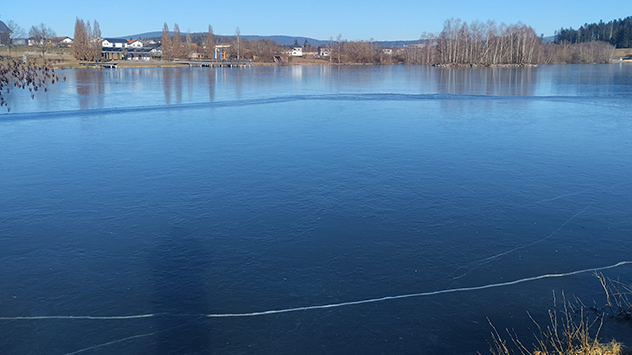 Teich in Waldkirchen friert zu