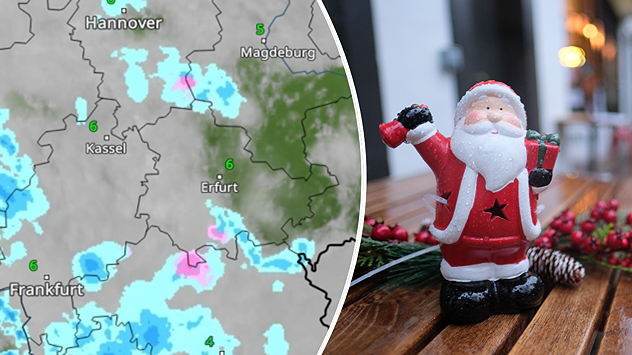 Der Nikolaus hat's heute schwer mit dem Schlitten: Schnee unter den Kufen gibt's nur auf den Bergen