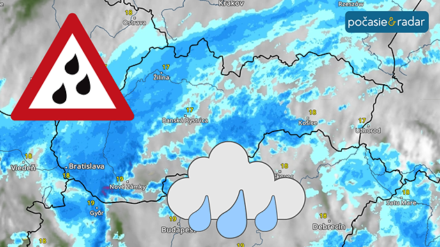 Snímka z meteoradaru.