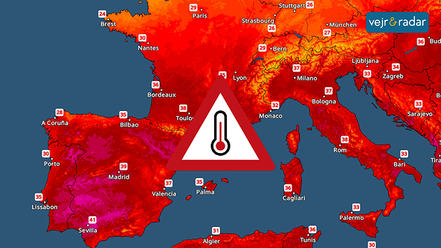 Store dele af Sydeuropa er ramt af hedebølge med temperaturer op til 41 grader. Særligt varmt i Spanien, Italien og det sydlige Frankrig.