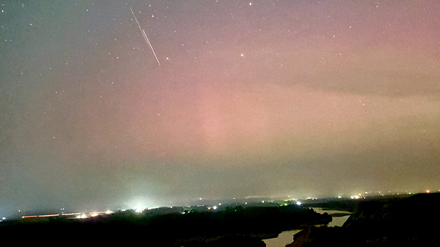 Northern lights spotted on Sept. 1, 2025, 35 miles north of Wibaux, Mont. 