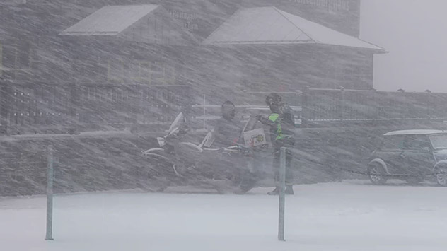 Wintereinbruch im Erzgebirge