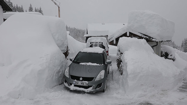 Schneemassen in den Alpen im Januar 2019
