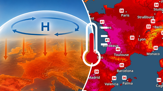 Dans la zone dite « dôme de chaleur », l'air chaud est retenu comme par une coupole invisible.