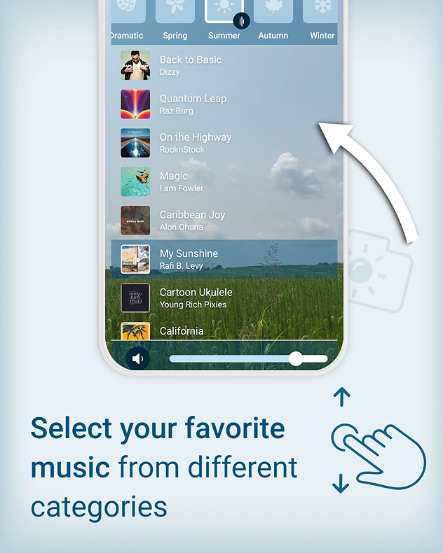 Record a video from inside the app &amp; choose any music to go with it!