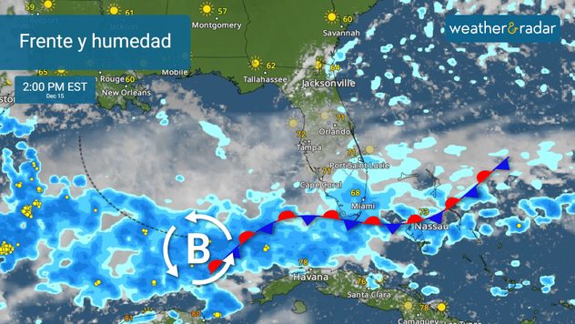Frente estacionario aumenta el riesgo de aguaceros para el Sur de Florida a partir del miércoles.