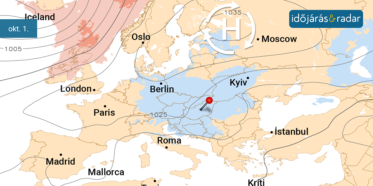 Hőmérsékleti anomália térkép: október 1.