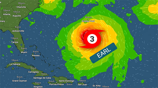 Hurrikan EARL im WindRadar