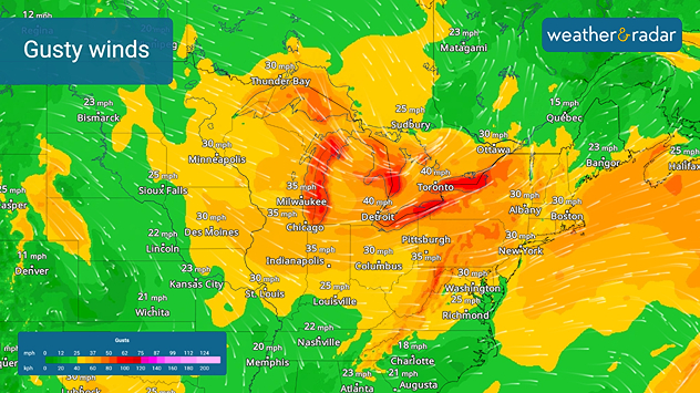 Cold gusty winds are expected on Monday.