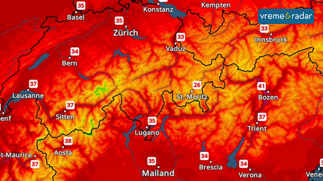 Temperatura na Alpima