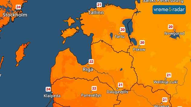 Temperatura u oblasti Baltika