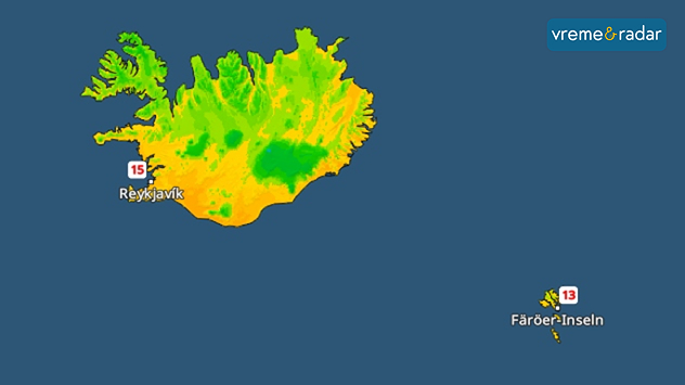 Temperatura na Islandu