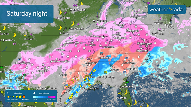 Saturday night weather