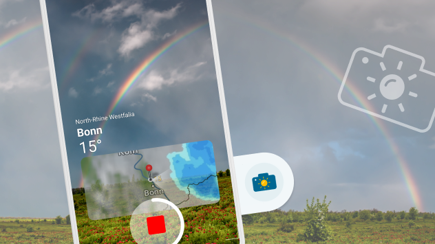 Mobilná aplikácia Počasie & Radar so zdieľaním aktuálneho počasia pomocou funkcie SkyClip