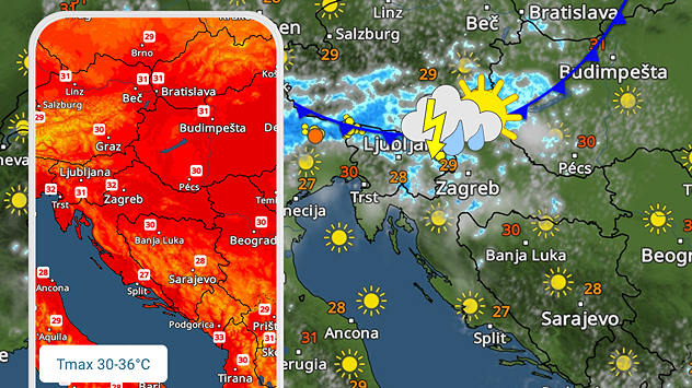 Vruće, lokalno oko 35C. Pljuskovi stižu?