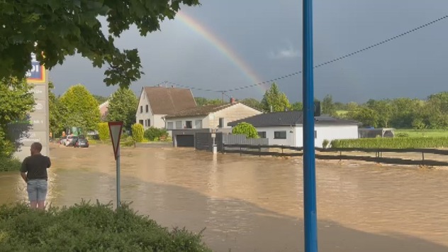 Sturzfluten Bliestkastel Sturzfluten erfassen Wohngebäude