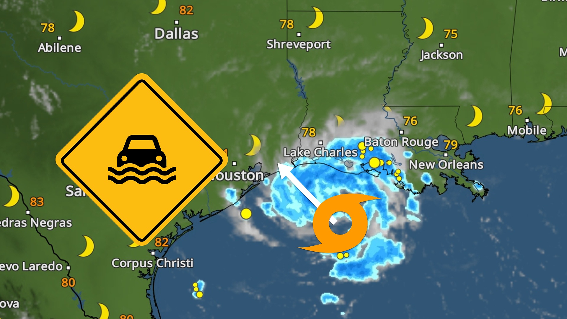 Tropical Storm Edouard will bring heavy rains and gusty winds, with flooding possible.