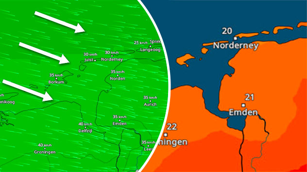 TemperaturRadar WindRadar Nordsee