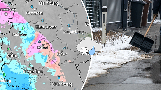 Tiefausläufer bringen nächste Woche immer wieder Regen, gefrierenden Regen oder auch Schnee.