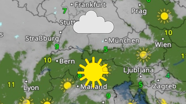 WetterRadar zeigt Wettergrenze