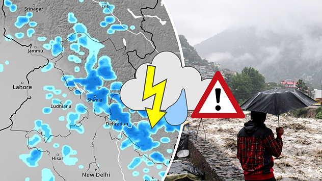 Heavy rains in Himachal Pradesh and Uttarakhand. Several districts on yellow alert.