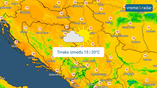 Umereno toplo u nedelju i ponedeljak