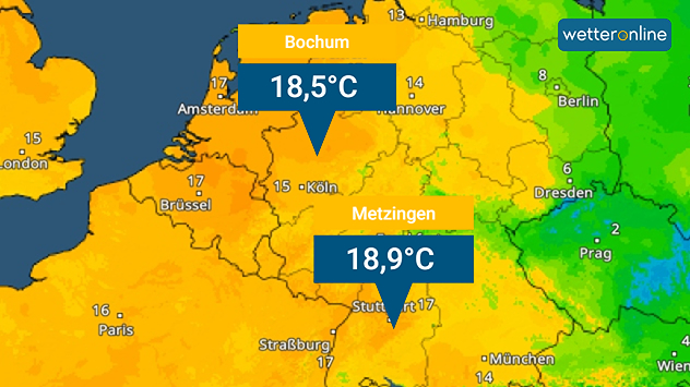 TemperaturRadar von Freitagnachmittag TemperaturRadar von Freitagnachmittag