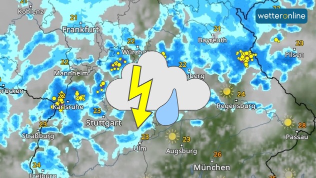 WetterRadar für Samstagabend