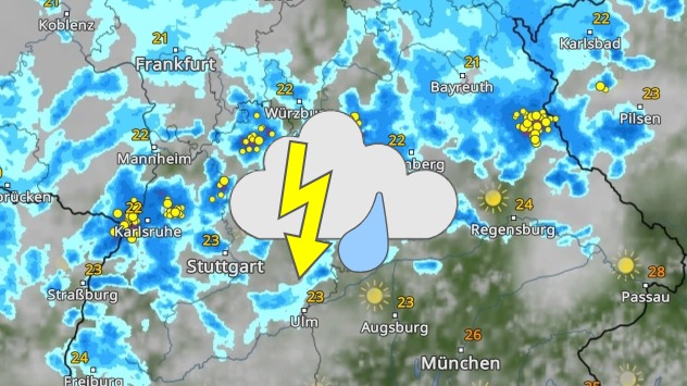 WetterRadar für Samstagabend