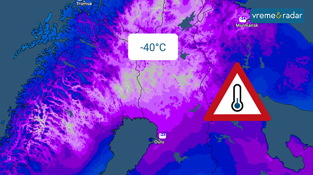 Vrlo hladno na severu Evrope