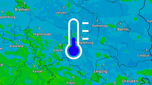 TemperaturRadar zeigt kalten Sonntagmorgen