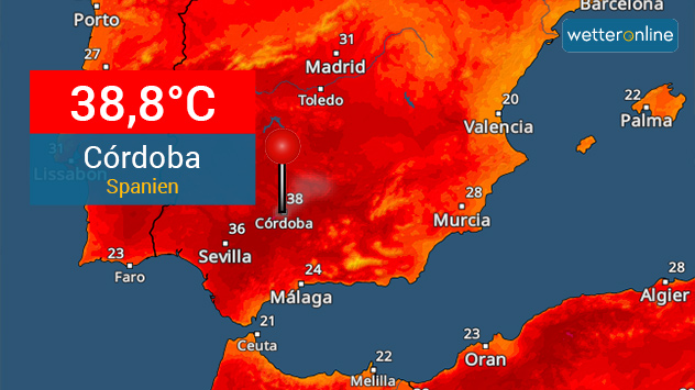 Der vorläufige Allzeit-Temperaturrekord wurde in Córdoba erreicht. Die endgültigen Messwerte müssen allerdings noch abgewartet werden.