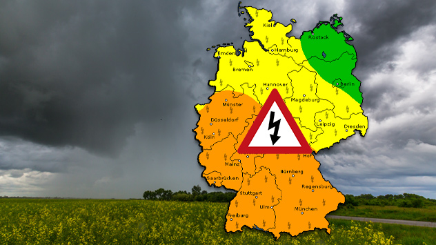 Unwetterwarnkarte 13. August 2024
