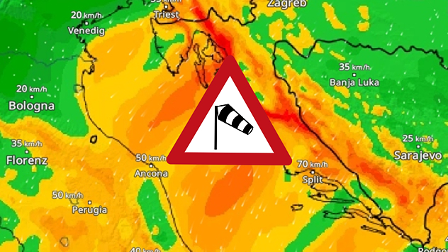 Warnung vor starker Bora an der kroatischen Adriaküste