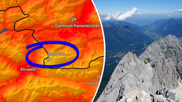 Auf der Zugspitze kühle 10 Grad