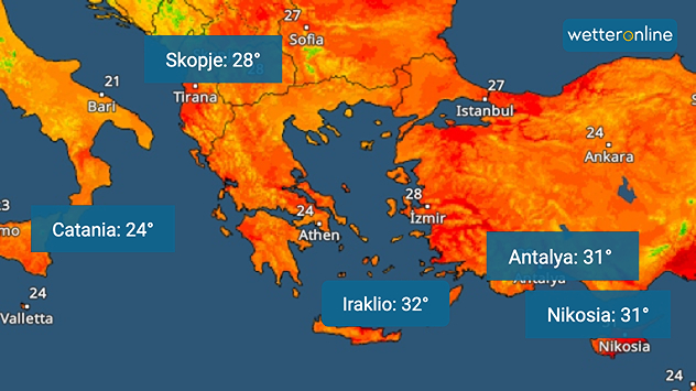 TemperaturRadar: In Südosteuropa schon Sommer
