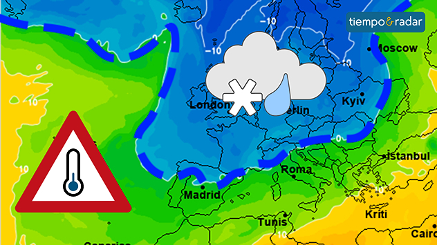 La entrada de aire frío en altura podría traer un descenso contundente de la temperatura y nieve abundante en áreas de montaña. 