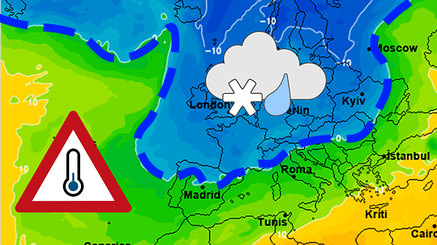Entrada de aire frío procedente del norte de Europa para la próxima semana.