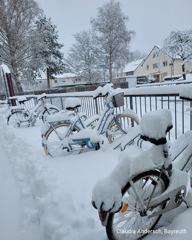In Bayreuth präsentiert sich die Landschaft komplett weiß