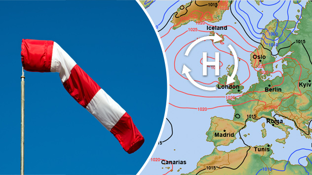 Trotz hohen Luftdrucks entsteht im Tagesverlauf ein kräftiger Wind.