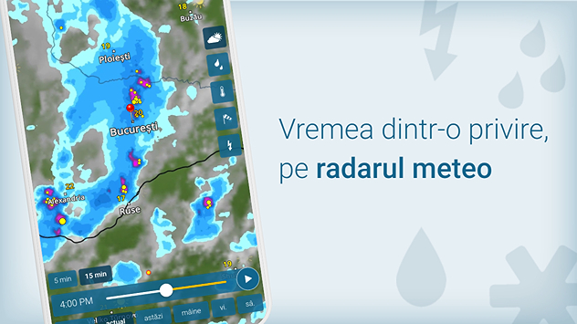 Radarul meteo live și interactiv al Meteo & Radar