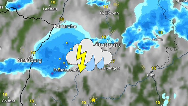 WetterRadar mit Gewitter