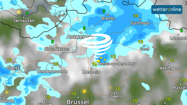 Das WetterRadar-Bild zeigt das Gewitter am Mittwochnachmittag.
