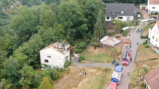 beschädigtes Haus Asweiler