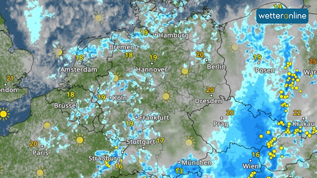 WetterRadar Dienstag